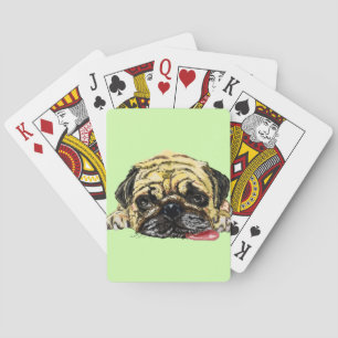 Funny Pug Dog Playing Cards