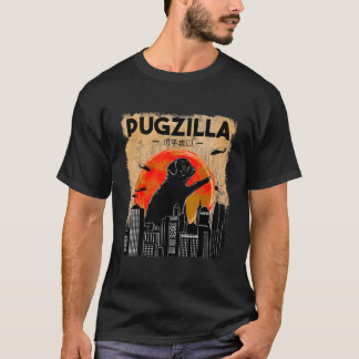 Funny Pug Dog Pugzilla Christmas Gifts For Pug Lov T-Shirt