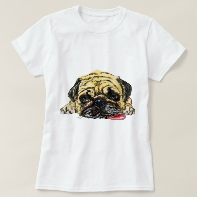 Funny Pug Dog T-Shirt (Design Front)