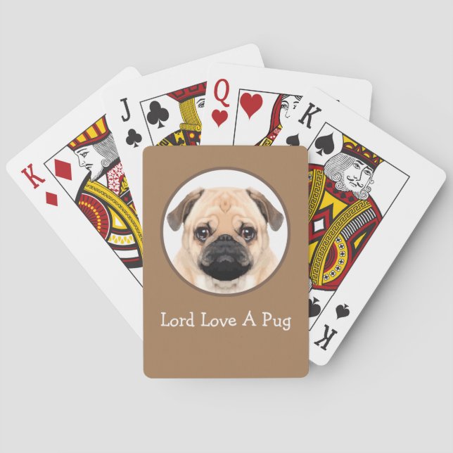 Funny Pug Dog Theme Deck Of Playing Cards (Back)