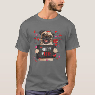 Funny Pug Dog Valentine's Day With Cupid's Arrow T-Shirt