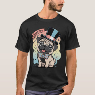 Funny Pug Dog With a Hat Pug T-Shirt