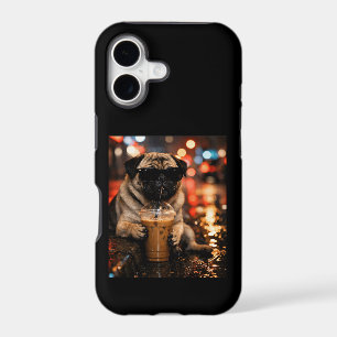 Funny Pug Drinking Iced Coffee Cute Dog Lover Gift