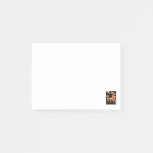 Funny Pug Drinking Iced Coffee Cute Dog Lover Gift Post-it Notes (Front)