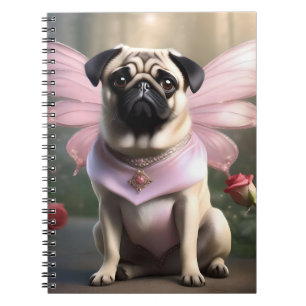 Funny Pug Fairy Princess, Notebook