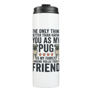 Funny Pug Family Friend Vintage Engraving Shirt De Thermal Tumbler