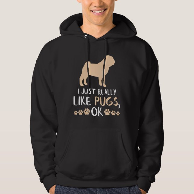 Funny Pug Gifts Funny Dog Lover Pug Mom Gifts Clas Hoodie (Front)
