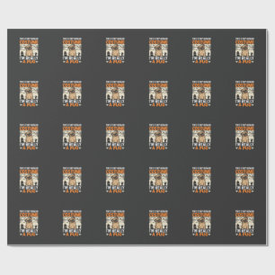 Funny Pug Halloween Human Costume Design Wrapping Paper