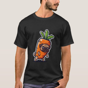 Funny Pug in Carrot Costume Design T-Shirt