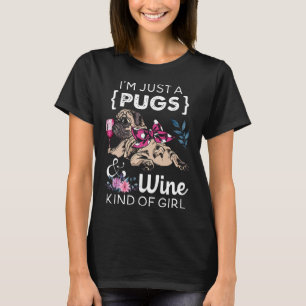 Funny Pug Lover Shirt Cute Gift Pugs And Wine Kind