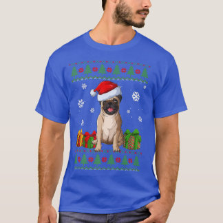Funny PUG lovers Cute Pug Santa Hat Ugly Christmas T-Shirt
