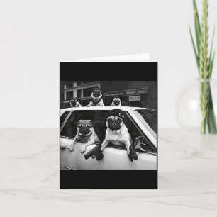 Funny pug meme pug gangster dog street style  card