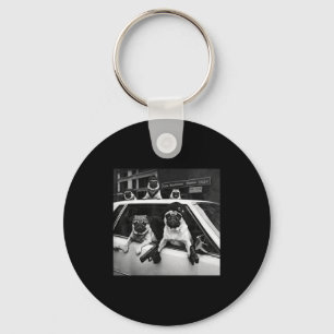 Funny pug meme pug gangster dog street style keychain