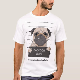 Funny Pug Mugshot T-Shirt