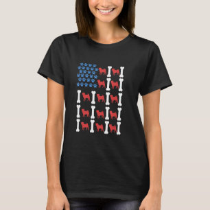 Funny Pug Paws Flag American Usa Dog T-Shirt