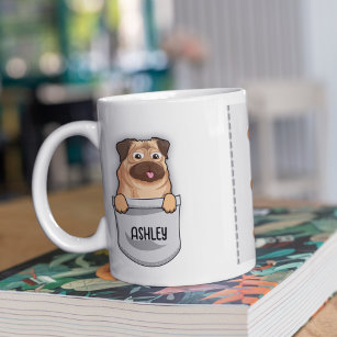 Funny Pug Pet Breed Dog Lover Pocket Puppy Cute Coffee Mug