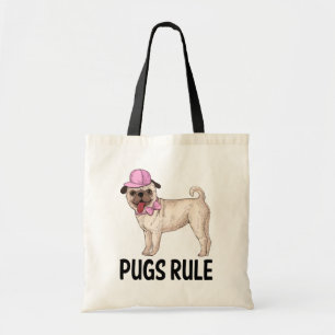 Funny Pug Puppy Dog Cartoon Canvas Tote Bag