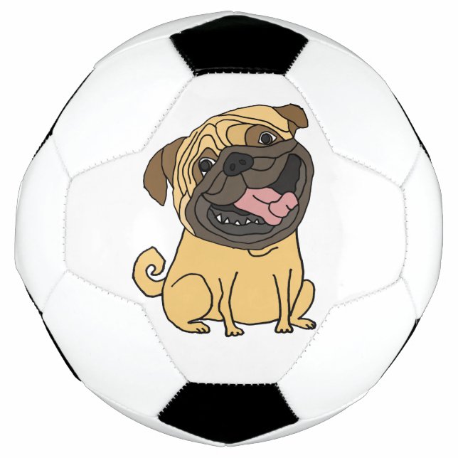 Funny Pug Puppy Dog Soccer Ball (Front)