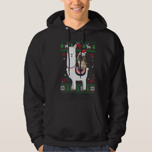 Funny Pug Riding Llama Christmas Gifts Pug Xmas ug Hoodie