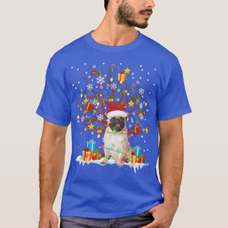Funny Pug Santa Hat Christmas Tree Happy Xmas Dog T-Shirt