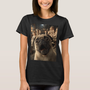 Funny Pug Selfie With Creepy Dolls Spooky T-Shirt
