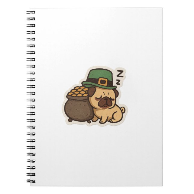 Funny Pug St.Patrick's Day Notebook (Front)