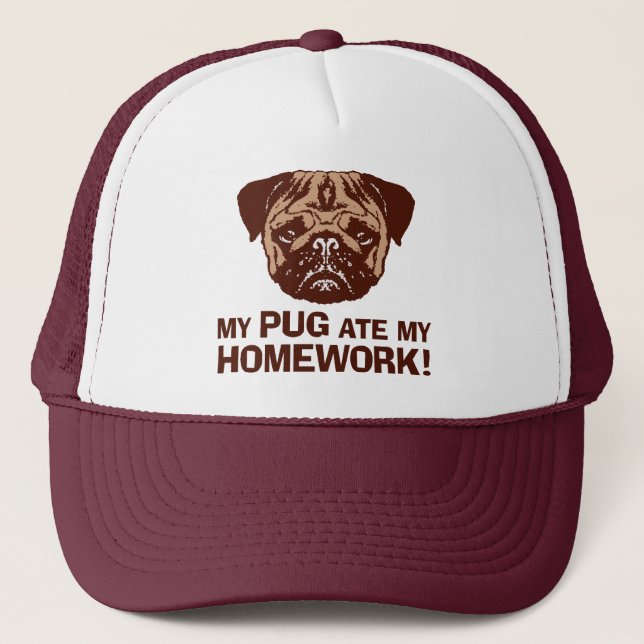 Funny Pug Trucker Hat (Front)