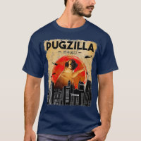 Funny Pug Tshirt Pugzilla Tshirt Funny Dog Puggiga