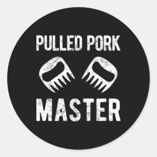 Funny Pulled Pork Master Bear Claws Classic Round Sticker