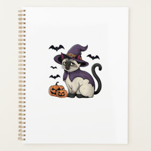Funny Pumpkin Bat Witch Costume Cat Halloween Tank Planner