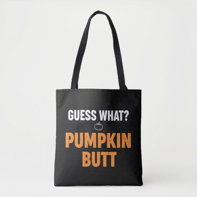 Funny Pumpkin Butt Halloween Design Tote Bag (Front)