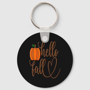 funny Pumpkin face Halloween Hello Fall boys girls Keychain