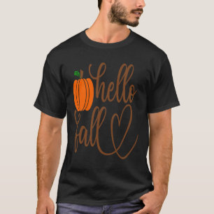 funny Pumpkin face Halloween Hello Fall boys girls T-Shirt