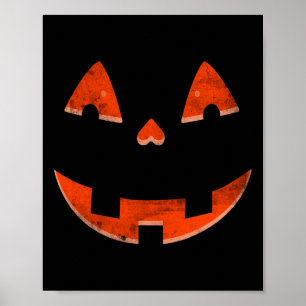Funny Pumpkin Face Shirt For Men - Orange Hallowee Poster
