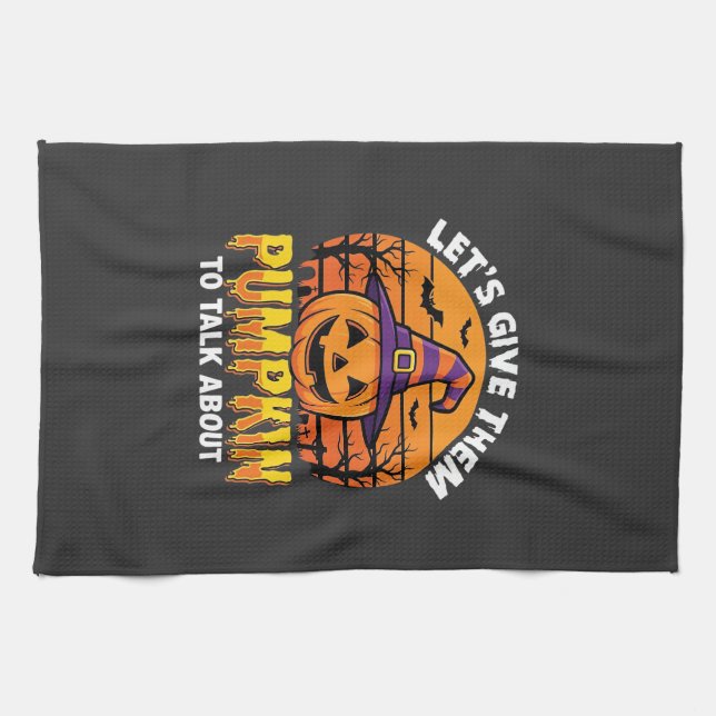 Funny Pumpkin Halloween Pun Design2 (1)_1 Kitchen Towel (Horizontal)