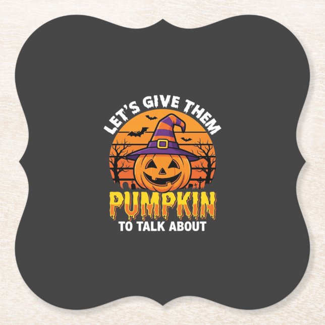 Funny Pumpkin Halloween Pun Design2 (1)_1 Paper Coaster (Front)