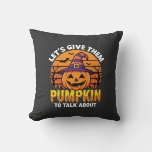 Funny Pumpkin Halloween Pun Design2 (1)_1 Throw Pillow