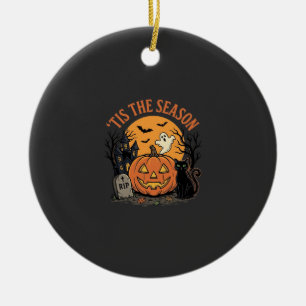 Funny Pumpkin Halloween Pun Design2 (2)_1 Ceramic Ornament