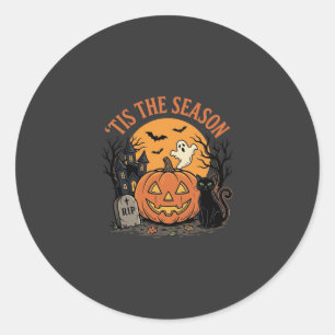 Funny Pumpkin Halloween Pun Design2 (2)_1 Classic Round Sticker