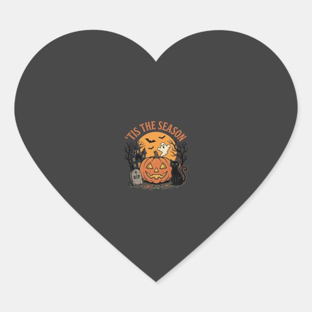 Funny Pumpkin Halloween Pun Design2 (2)_1 Heart Sticker (Front)