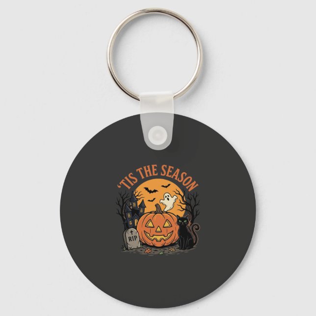 Funny Pumpkin Halloween Pun Design2 (2)_1 Keychain (Front)