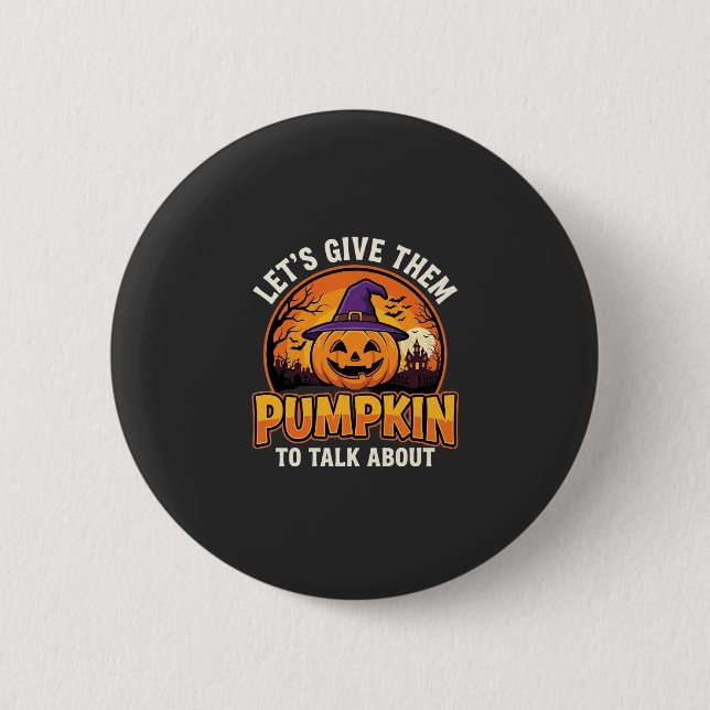Funny Pumpkin Halloween Pun Design_1 2 Inch Round Button (Front)