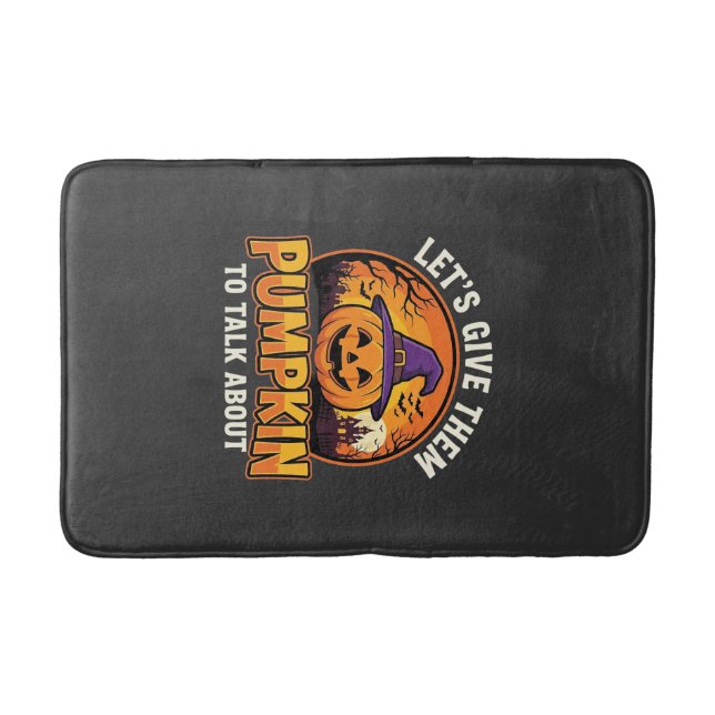 Funny Pumpkin Halloween Pun Design_1 Bath Mat (Front)