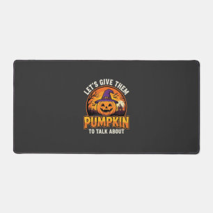 Funny Pumpkin Halloween Pun Design_1 Desk Mat