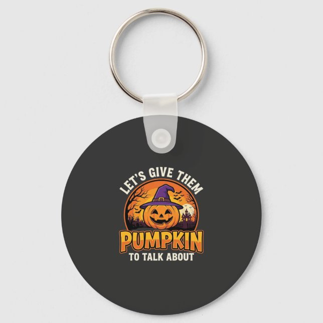 Funny Pumpkin Halloween Pun Design_1 Keychain (Front)