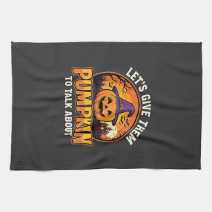 Funny Pumpkin Halloween Pun Design_1 Kitchen Towel