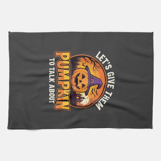 Funny Pumpkin Halloween Pun Design_1 Kitchen Towel (Horizontal)