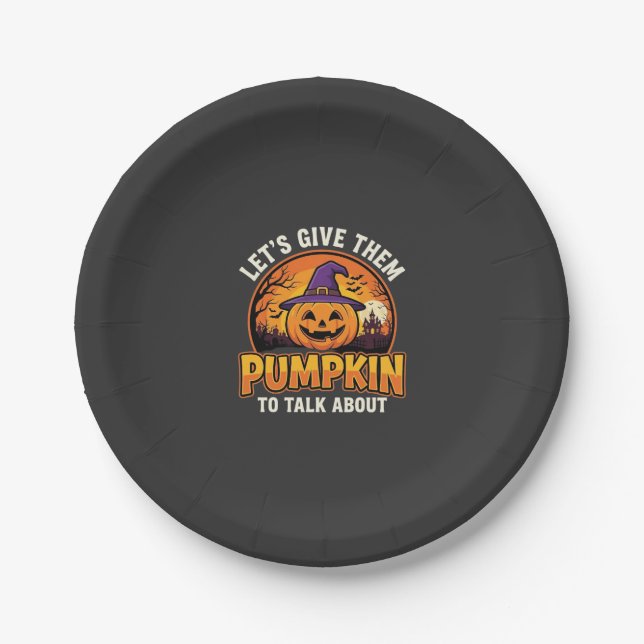Funny Pumpkin Halloween Pun Design_1 Paper Plate (Front)