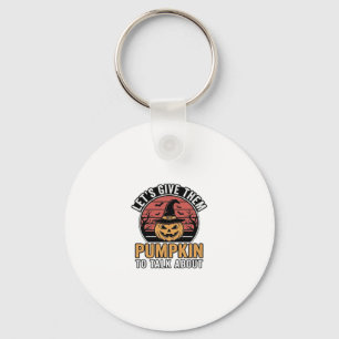 Funny Pumpkin Halloween Vintage Shirt Design_1 Keychain