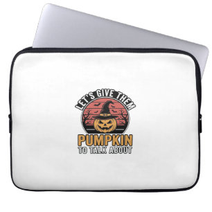 Funny Pumpkin Halloween Vintage Shirt Design_1 Laptop Sleeve
